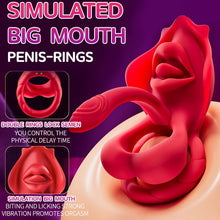 Load image into Gallery viewer, Realistic Mouth Biting Cock Ring Clitoral Stimulator For Couple Flirting