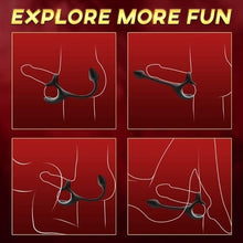 Load image into Gallery viewer, 3 In 1 Spherical Vibrating Anal Plug Testicles Stimulator With cock Ring