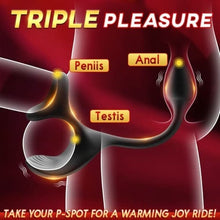 Load image into Gallery viewer, 3 In 1 Spherical Vibrating Anal Plug Testicles Stimulator With cock Ring