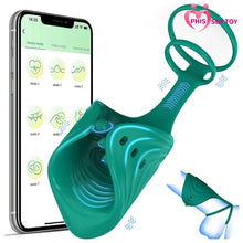 Load image into Gallery viewer, App Wireless Control Cock Ring Adjustable Vibrator Male Penis Trainer