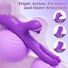 Load image into Gallery viewer, 3 In 1 Clitoris Tapping Wiggling G Spot Dildo Vibrator