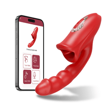 Load image into Gallery viewer, 5-in-1 Rose Muncher G Spot Realistic Dildo Vibrator APP control for Women Sex Toys