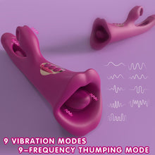 Load image into Gallery viewer, 4 IN 1 Rose Muncher Rabbit Vibrator Licking Vibrating Flapping Clit Nipple Stimulator