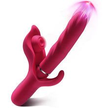 Load image into Gallery viewer, Telescopic Vibrator Clitoris Stimulator Vagina G-Spot Massager Silicone Dildo Masturbator