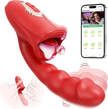 Load image into Gallery viewer, 5-in-1 Rose Muncher G Spot Realistic Dildo Vibrator APP control for Women Sex Toys