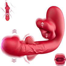 Load image into Gallery viewer, Rose Muncher 3-in-1 G Spot Vibrator Dildo with 10 Flapping &amp; Vibrating &amp; Licking Biting Modes