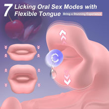Load image into Gallery viewer, 3 in 1 Rose Muncher Rabbit G Spot Vibrator with 6 Wiggling 7 Licking &amp; 10 Vibrating Modes