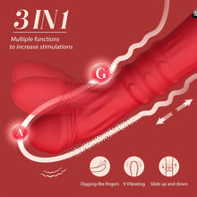 Load image into Gallery viewer, 3 In 1 Steel Ball Sliding Heating Clitoral G-Spot Vibrators