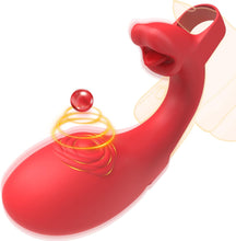 Load image into Gallery viewer, Finger Vibrator Rose Tongue Licking Clitoris G Spot Vibrator