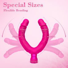 Load image into Gallery viewer, Double Ended Vibrating Rose Dildo Anal Dildo with 10 Vibrating Modes