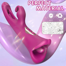 Load image into Gallery viewer, 4 IN 1 Rose Muncher Rabbit Vibrator Licking Vibrating Flapping Clit Nipple Stimulator