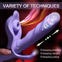 Load image into Gallery viewer, Telescopic Vibrator Clitoris Stimulator Vagina G-Spot Massager Silicone Dildo Masturbator