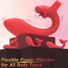 Load image into Gallery viewer, Finger Vibrator Rose Tongue Licking Clitoris G Spot Vibrator