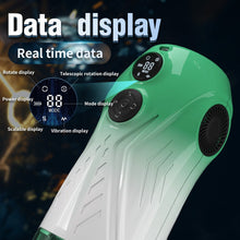 Load image into Gallery viewer, Green Star Rotating Telescopic Vibration Male Masturbator