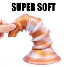 Load image into Gallery viewer, AIMITEX Gold Silicone Screw Super Thick Penis Butt Plug Anal Sex Toy