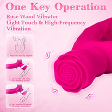 Load image into Gallery viewer, Double Ended Vibrating Rose Dildo Anal Dildo with 10 Vibrating Modes