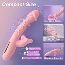Load image into Gallery viewer, 3 in 1 Rose Muncher Rabbit G Spot Vibrator with 6 Wiggling 7 Licking &amp; 10 Vibrating Modes