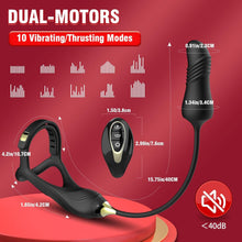 Load image into Gallery viewer, 2 In 1 penis Ring thrusting anal Prostate Massager with Adjustable ring buckle