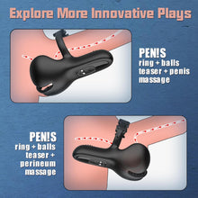 Load image into Gallery viewer, 3 In 1 Vibrating Adjustable Penis Ring Vibrator
