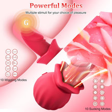 Load image into Gallery viewer, Mouth Vibrators Female Clitoral Vagina Anal Sex Stimulator with 3 Sucking 10 Wiggling &amp; Vibrating Modes