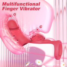 Load image into Gallery viewer, Rose Finger Vibrator 2 in 1 Finger Vibrator 9 Modes G - Spot Stimulation Waterproof