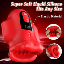 Load image into Gallery viewer, Mouth 360° Wrapped Penis Vibrator with LCD Display For Glans Training