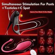Load image into Gallery viewer, Detachable Design Vibrating Cock Penis Ring With Anal Plug for Couple