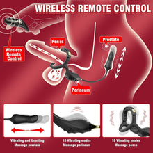 Load image into Gallery viewer, 2 In 1 penis Ring thrusting anal Prostate Massager with Adjustable ring buckle