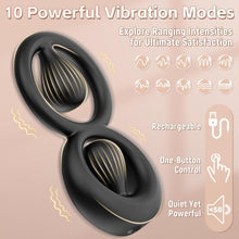 Load image into Gallery viewer, Vibrating Dual Cock Ring with Adjustable Beads