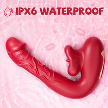 Load image into Gallery viewer, Rose Muncher 3-in-1 G Spot Vibrator Dildo with 10 Flapping &amp; Vibrating &amp; Licking Biting Modes