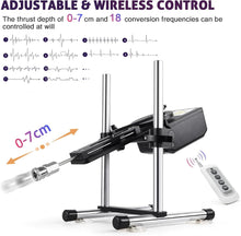 Load image into Gallery viewer, Silent sex machine 70W powerful 7cm adjustable premium thrust dildo machine 3 attachments