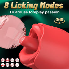 Load image into Gallery viewer, Rose Sex Toy with 360° Rotated Licking Tongue Mouth
