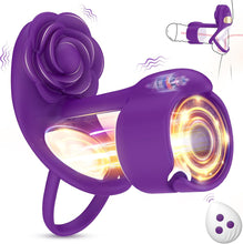 Load image into Gallery viewer, Lurevibe - 3 IN 1 Vibrating Rose Penis Ring with 10 Vibration