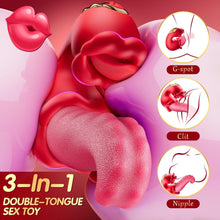 Load image into Gallery viewer, 3 in 1 Tongue Thrusting Vibrators Dildo with 10 Licking Clitoral &amp; Swing Mode