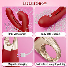 Load image into Gallery viewer, Pull Ring Rose Muncher Biting Tongue Flapping G Spot Vibrator