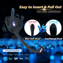 Load image into Gallery viewer, 3-in-1 Vibrating Testicle Taint Anal Stimulator with Adjustable Vibrating Cock Ring