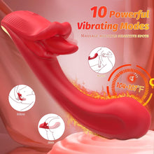 Load image into Gallery viewer, Angel Kiss 4 In 1 Rotating Tongue Licking Vibrating G-Spot Dildo Vibrator