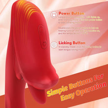 Load image into Gallery viewer, Angel Kiss 4 In 1 Rotating Tongue Licking Vibrating G-Spot Dildo Vibrator
