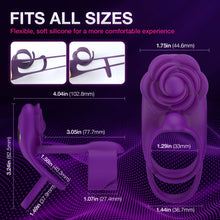 Load image into Gallery viewer, Lurevibe - 3 IN 1 Vibrating Rose Penis Ring with 10 Vibration