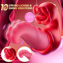 Load image into Gallery viewer, 3 in 1 Tongue Thrusting Vibrators Dildo with 10 Licking Clitoral &amp; Swing Mode