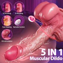 Load image into Gallery viewer, 5 In 1 Realistic Muscular Thrusting Rotation Dildo Wireless Control Vibrators With Suction Cup