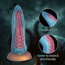Load image into Gallery viewer, Ocean Blue Octopus Tentacle Silicone Anal Dilator Fantasy Dildo