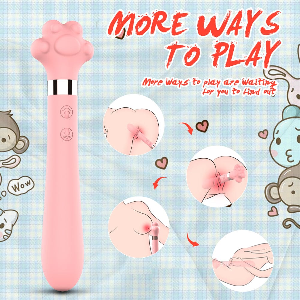 Cute Cat Paw 7 Flapping Clitoral G Spot Vibrator