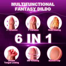 Load image into Gallery viewer, Snake Warrior 9.5in Thrusting Rotation Swinging Dildo Vibrator With Remote