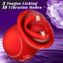 Load image into Gallery viewer, Rose Muncher - Licking Tongue Vibrator 10 French Kissing Modes