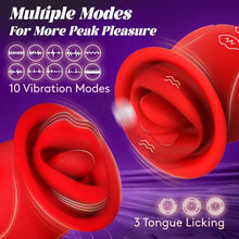 Load image into Gallery viewer, Rose Muncher - Licking Tongue Vibrator 10 French Kissing Modes