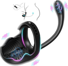 Load image into Gallery viewer, 3-in-1 Vibrating Testicle Taint Anal Stimulator with Adjustable Vibrating Cock Ring
