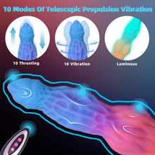 Load image into Gallery viewer, 10.6In Luminous Dragon Monster Dildo Vibrator Remote Control With 10 Thrusting &amp; Vibration