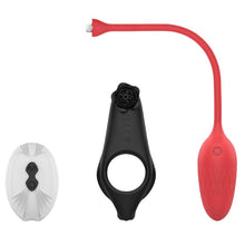 Load image into Gallery viewer, Detachable Design Vibrating Cock Penis Ring With Anal Plug for Couple