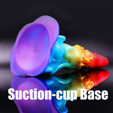 Load image into Gallery viewer, AIMITEX 7.48-inch Rainbow Ice Cream Liquid Silicone Fantasy Dildo Masturbation Massager